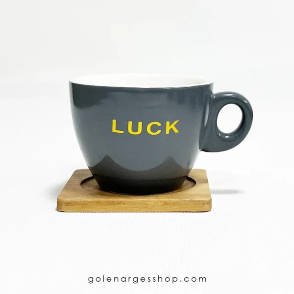 فنجان سرامیکی براق لته طرح Luck