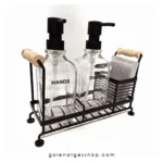 ست جا مایع شیشه ای استند دار مشکی