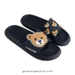 دمپایی راحتی خرسی بچگانه مدل مایا برند پاپا مشکی