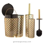 سطل و فرچه چاپدار لیمون مشکی طلایی